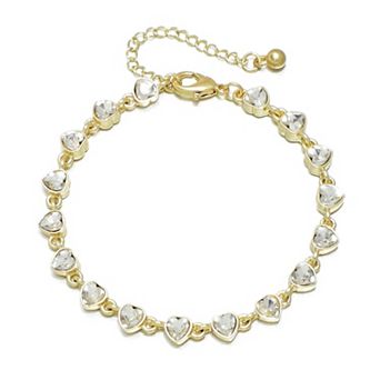 Adornia 14k Gold Flash Plated Crystal Tennis Bracelet