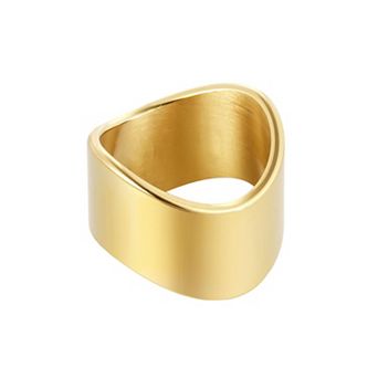 Adornia Tarnish Resistant 18k Gold Flash Plated Tall Curvy Band Ring