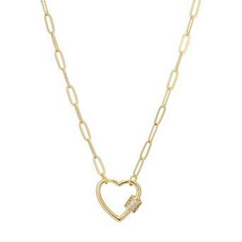 Adornia Link Heart Carabiner Pendant Necklace