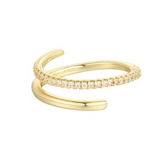 Adornia 14k Gold Flash Plated Cubic Zirconia Wrap Band Ring