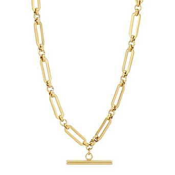 Adornia Tarnish Resistant 18k Gold Flash Plated Toggle Bar Necklace