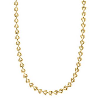 Adornia Tarnish Resistant 18k Gold Flash Plated Heart Chain Necklace