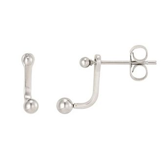 Adornia Tarnish Resistant Stainless Steel Polished Ball Jacket Earrings