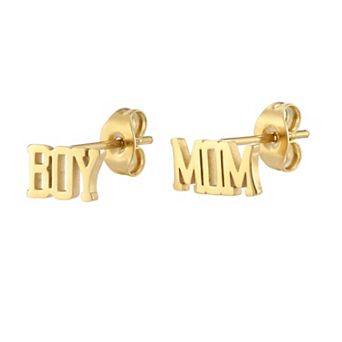 Adornia Stainless Steel 18k Gold Flash Plated Polished Post Earrings