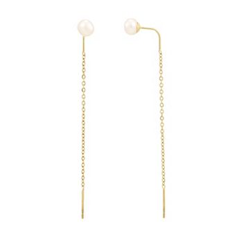 Adornia 18k Gold Flash Plated Freshwater Cultured Pearl Round Drop Earrings