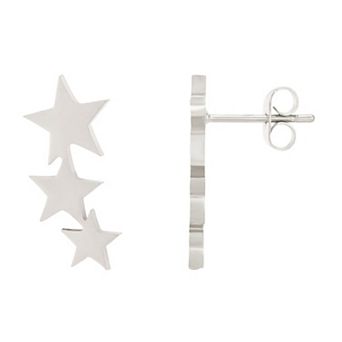 Adornia Tarnish Resistant Stainless Steel Shooting Star Climber Earrings