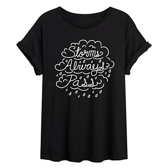 Juniors' Storms Always Pass Oversized Tee