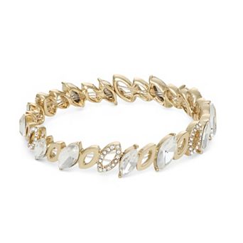 You're Invited Gold Tone Polished Stretch Bracelet