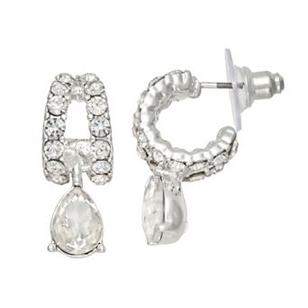 You're Invited Silver Tone Polished Stud Drop Earrings