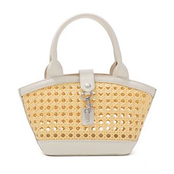 Adornia Kane Rattan Shoulder Bag with Removable Strap