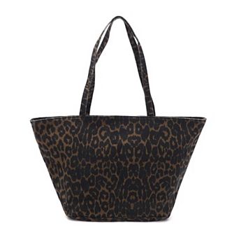 Adornia Leopard Print Large Tote Bag