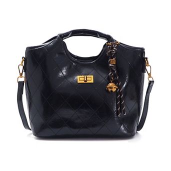 Adornia Quilted Handle Bag with Bag Charms