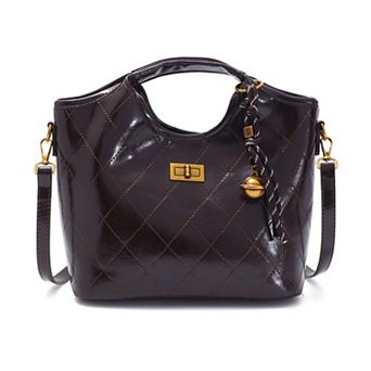 Adornia Quilted Handle Bag with Bag Charms