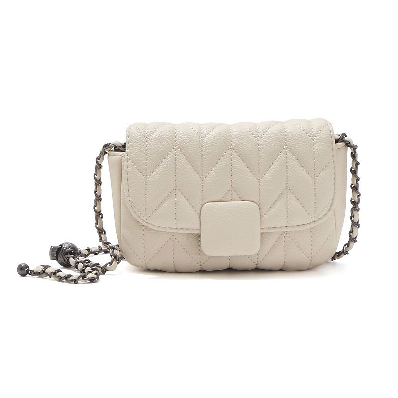 Adornia Adjustable Chain Strap Shoulder Bag, White