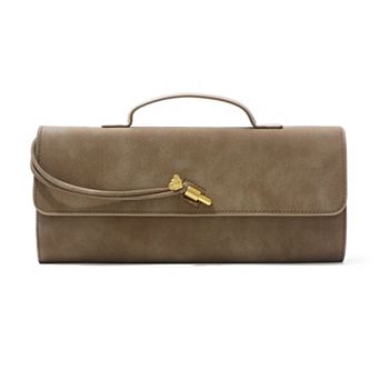 Adornia Suede Envelope Bag with Optional Strap