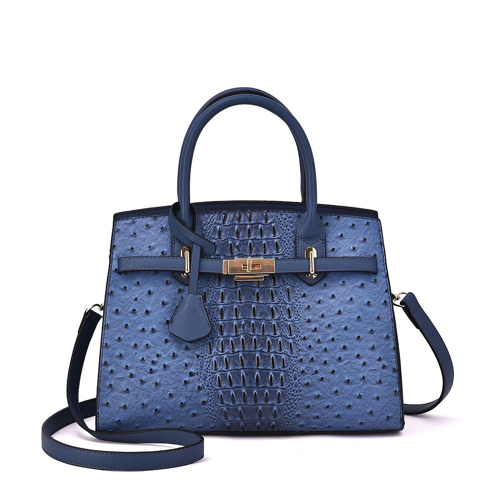 Mellow World Chloe Croc & Ostrich Embossed Satchel Bag