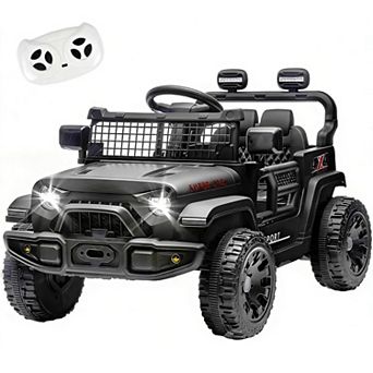 24V Ride-On Truck w/ Parent Remote, 4-Wheel Suspension, Power Display, BT/Music, LED, for 3+