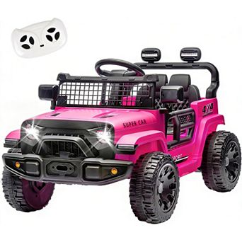 24V Ride-On Truck w/ Parent Remote, 4-Wheel Suspension, Power Display, BT/Music, LED, for 3+