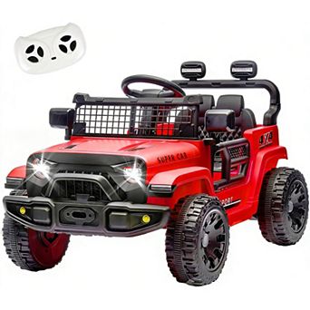 24V Ride-On Truck w/ Parent Remote, 4-Wheel Suspension, Power Display, BT/Music, LED, for 3+