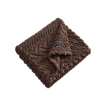 Nautica Textured Plush Throw Blanket