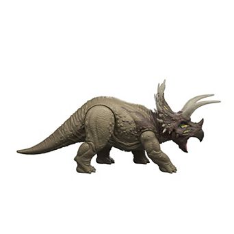 Mattel Jurassic World Wild Roar Triceratops Dinosaur Action Figure Toy with Sounds & Lights