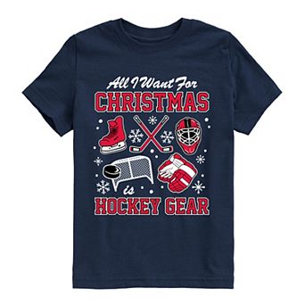 Boys 8-20 All I Want For Christmas is Hockey Gear Graphic Tee