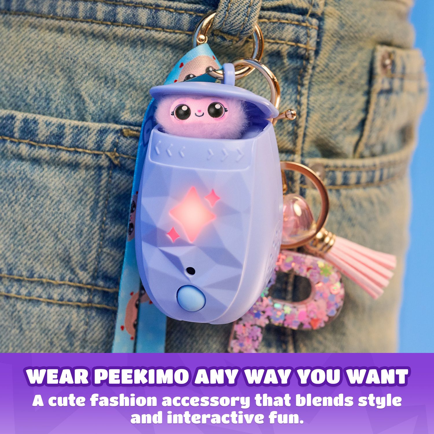 Детский брелок Spin Master Peekimo Interactive Pet & Wearable Accessory Collectible Bag Charm — фото 3