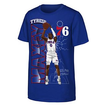 Youth Outerstuff Tyrese Maxey Royal Philadelphia 76ers Height T-Shirt