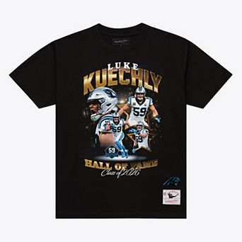 Unisex Mitchell & Ness Luke Kuechly Black Carolina Panthers Pro Football Hall of Fame Class of 2026 Collage T-Shirt