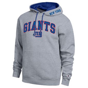 Men's Champion Heather Gray/Royal New York Giants Contrast Hoodie