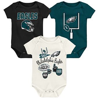 Infant & Newborn Outerstuff Philadelphia Eagles Littlest Player Three-Piece Bodysuit Set
