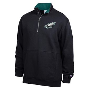 Men's Champion Black/Midnight Green Philadelphia Eagles Fleece Quarter-Zip Pullover