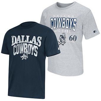 Men's Starter Navy/Heather Gray Dallas Cowboys Two-Pack Logo T-Shirt Set