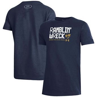 Youth Under Armour Navy Georgia Tech Yellow Jackets Performance Cotton T-Shirt