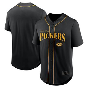 Men's Fanatics Black Green Bay Packers After Hours Button-Up Baseball Top