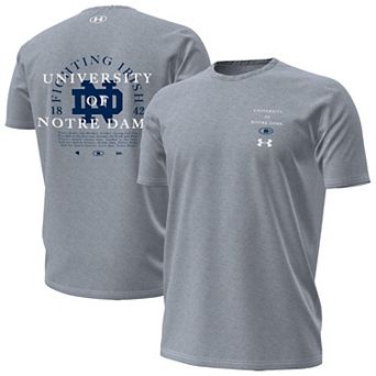 Men's Under Armour Heather Gray Notre Dame Fighting Irish 2026 Sideline Performance T-Shirt