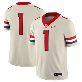 Men's Nike #1 Cream Arizona Wildcats Alternate Game Football Jersey