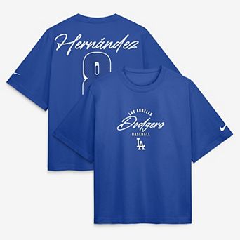 Women's Nike Enrique Hernández Royal Los Angeles Dodgers Premium Essentials Boxy Name & Number T-Shirt