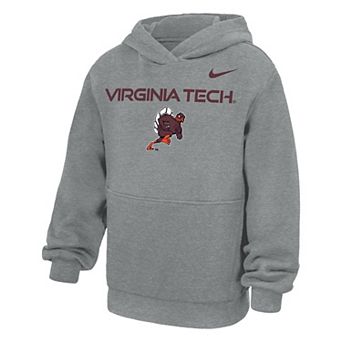 Youth Nike Gray Virginia Tech Hokies Rushing Mascot Club Fleece Hoodie