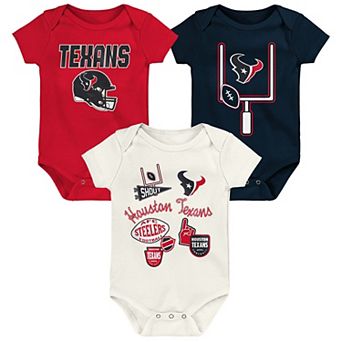 Infant & Newborn Outerstuff Houston Texans Littlest Player Three-Piece Bodysuit Set