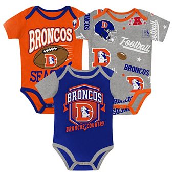 Newborn Outerstuff Denver Broncos First Round Pick Three-Piece Bodysuit Set