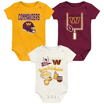 Infant & Newborn Outerstuff Washington Commanders Littlest Player Three-Piece Bodysuit Set
