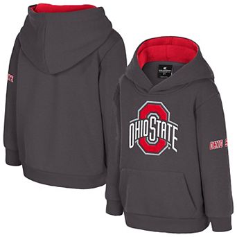 Toddler Colosseum Charcoal Ohio State Buckeyes Big Logo Fleece Pullover Hoodie