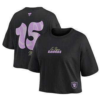 Women's Fanatics Fernando Mendoza Black Las Vegas Raiders Fashion Cropped T-Shirt