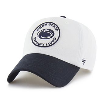 Unisex '47 White/Navy Penn State Nittany Lions Pique Patch Clean Up Adjustable Hat