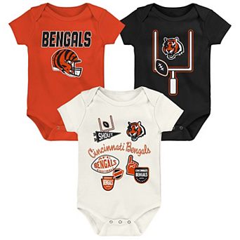 Infant & Newborn Outerstuff Cincinnati Bengals Littlest Player Three-Piece Bodysuit Set