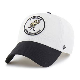 Unisex '47 White/Black Purdue Boilermakers Pique Patch Clean Up Adjustable Hat