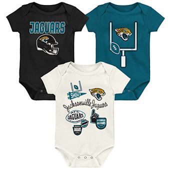 Infant & Newborn Outerstuff Jacksonville Jaguars Littlest Player Three-Piece Bodysuit Set