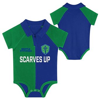 Newborn Green Seattle Sounders FC Newborn League Champ V-Neck Raglan Bodysuit