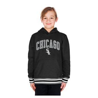 Youth New Era Black Chicago White Sox Knit Trim Pullover Hoodie